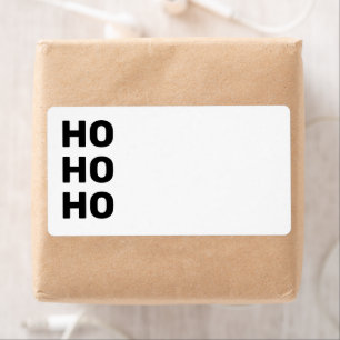 Ho Ho Ho black blank Christmas Return Address