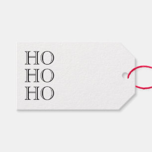 Ho Ho Ho black & white blank modern Christmas Gift Tags
