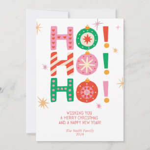 HO! HO! HO! Bright Fun Non-Photo Christmas Card
