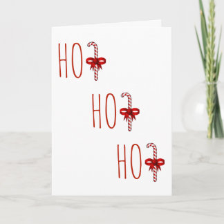 HO HO HO Candy Cane Holiday Card