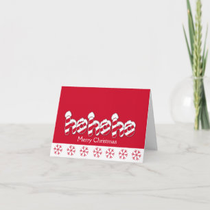 Ho Ho Ho Candy Cane Holiday Christmas Card