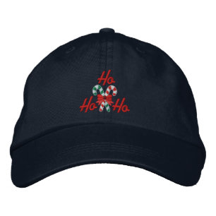 Ho Ho Ho Candy Canes Embroidery Embroidered Hat