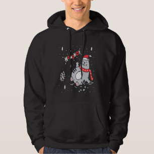 Ho Ho Ho Cat Santa Cat with Santa Hat Xmas Hoodie