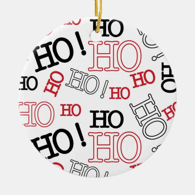 Ho Ho Ho Ceramic Ornament (Front)