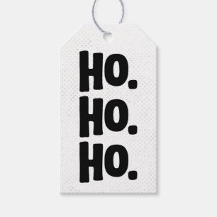 Ho. Ho. Ho. Chic, Edgy & Fun White & Black Gift Tags