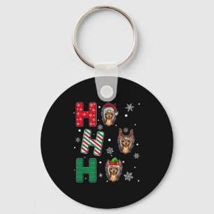 Ho Ho Ho Chinese Crested Dog Lover Christmas Santa Keychain