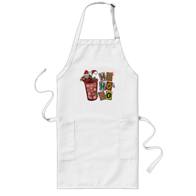 Ho Ho Ho Chirstmas Gnome Long Apron (Front)