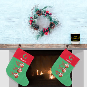 Ho Ho Ho Christmas Basketball  Large Christmas Stocking