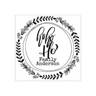 HO HO HO Christmas Calligraphy Personalized NAME Rubber Stamp