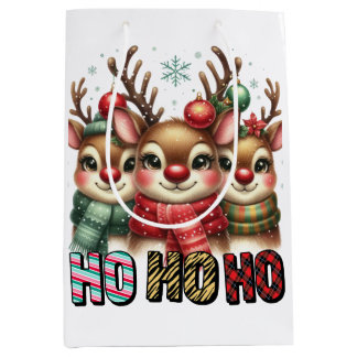 Ho Ho Ho Christmas Card Medium Gift Bag