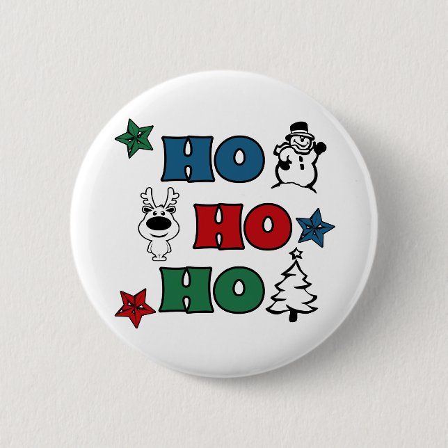 Ho-Ho-Ho Christmas design 2 Inch Round Button (Front)