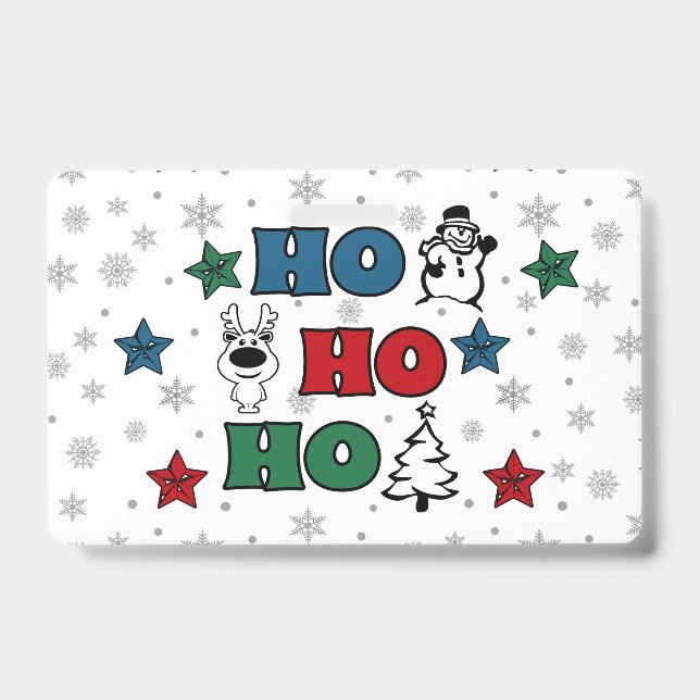 Ho-Ho-Ho Christmas design Badge (Front)