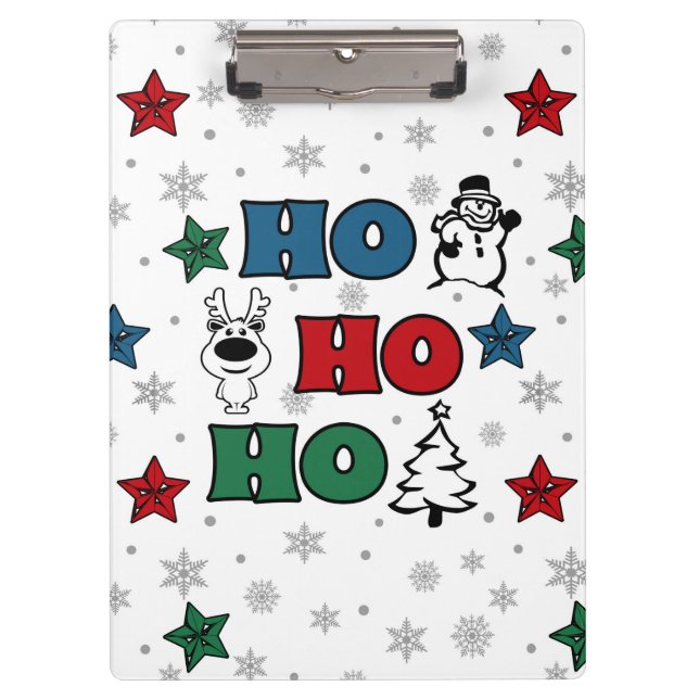 Ho-Ho-Ho Christmas design Clipboard (Front)