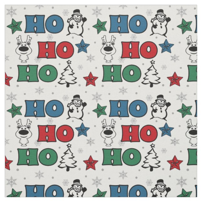 Ho-Ho-Ho Christmas design Fabric (Swatch)