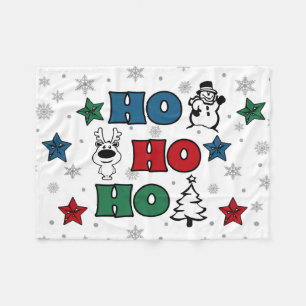 Ho-Ho-Ho Christmas design Fleece Blanket