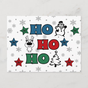 Ho-Ho-Ho Christmas design Holiday Postcard