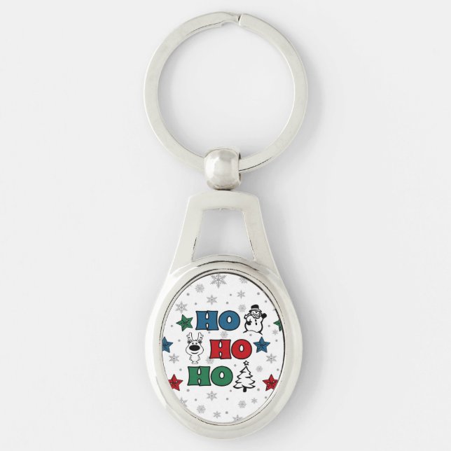 Ho-Ho-Ho Christmas design Keychain (Front)