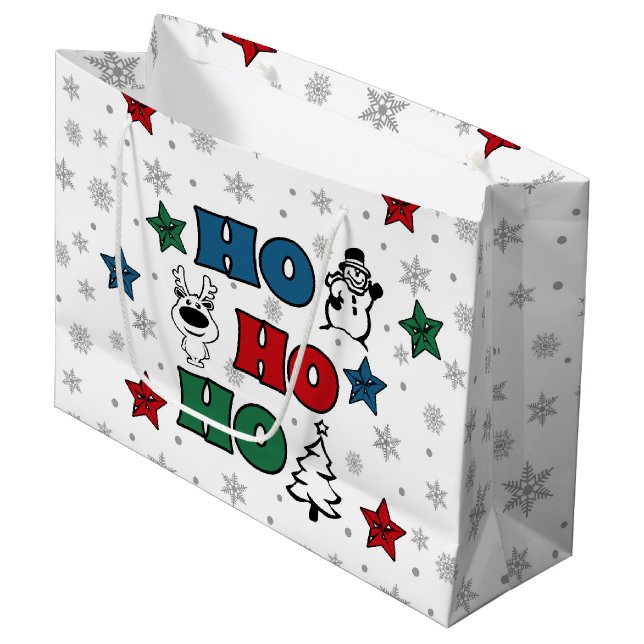 Ho-Ho-Ho Christmas design Large Gift Bag (Front Angled)