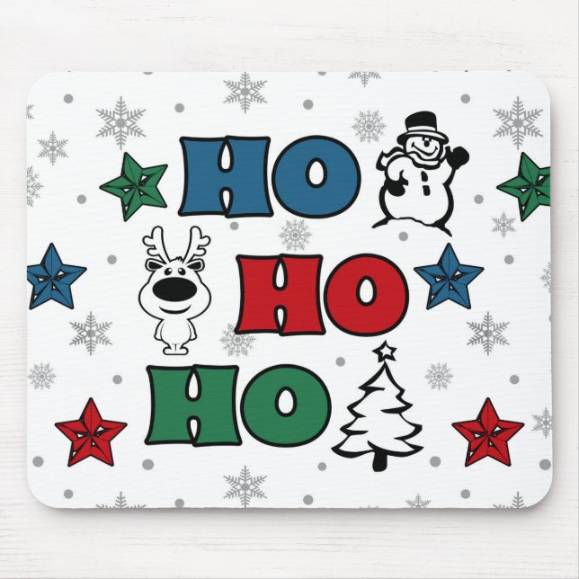 Ho-Ho-Ho Christmas design Mouse Pad (Front)