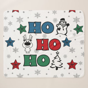Ho-Ho-Ho Christmas design Sherpa Blanket