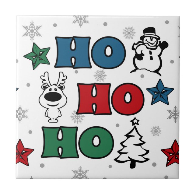 Ho-Ho-Ho Christmas design Tile (Front)
