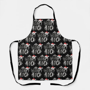 HO HO HO Christmas Family Santa Hat Holiday Apron
