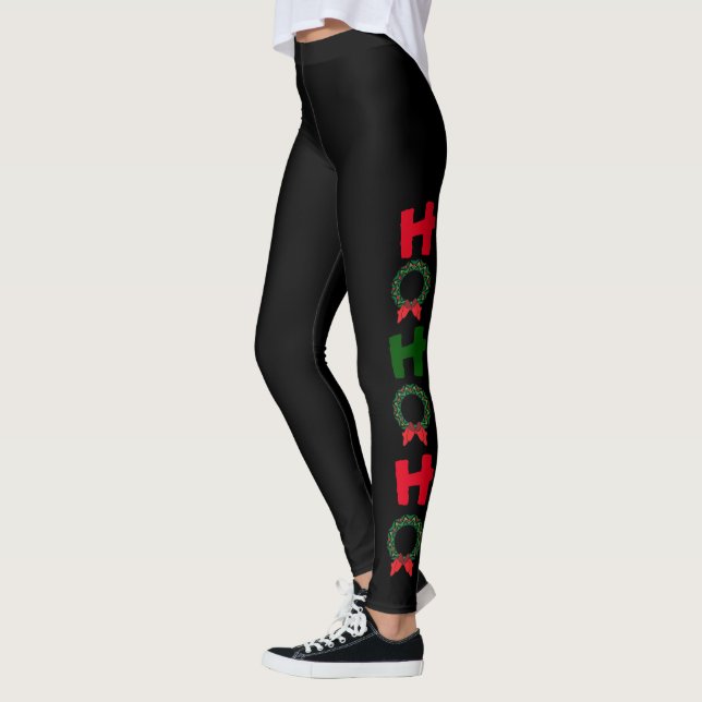 Ho Ho Ho Christmas Fun Leggings (Left)
