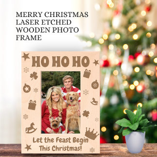 HO HO HO Christmas Greetings Personalized Gift Etched Frames