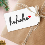 Ho Ho Ho | Christmas Heart Modern Minimalist Gift Tags<br><div class="desc">Modern,  minimalist gift tag with "ho ho ho" in script handwriting style typography in off black followed by a cute red love heart. The perfect gift or accessory with a super festive christmas feel for the holiday season for the ones you love!</div>