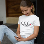 Ho Ho Ho | Christmas Heart Modern Minimalist T-Shirt<br><div class="desc">Modern,  minimalist holiday kids tshirt with "ho ho ho" in script handwriting style typography followed by a red heart. The perfect gift or accessory with a super festive christmas feel!</div>