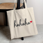 Ho Ho Ho | Christmas Heart Modern Minimalist Tote Bag<br><div class="desc">Modern,  minimalist tote bag with "ho ho ho" in script handwriting style typography in off black followed by a cute red love heart. The perfect gift or accessory with a super festive christmas feel for the holiday season for the ones you love!</div>