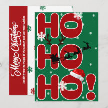 Ho Ho Ho Christmas Holiday Card