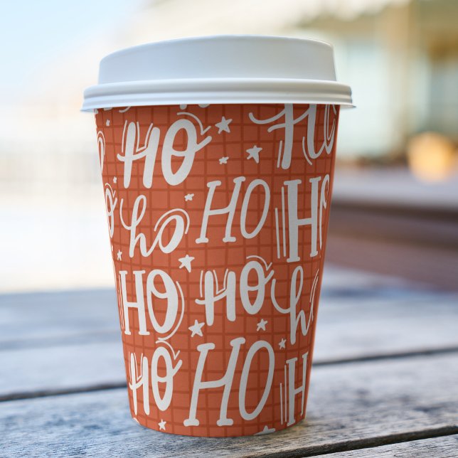 Ho Ho Ho Christmas Holiday Chic Modern Coffee Paper Cups (Creator Uploaded)