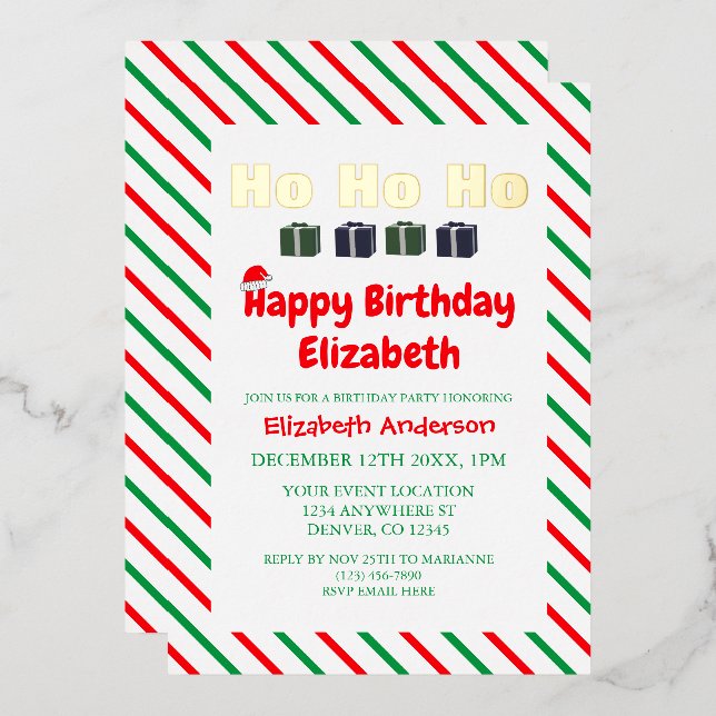 Ho Ho Ho Christmas Kids Birthday (Front/Back)