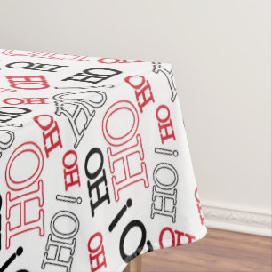 Ho Ho Ho Christmas Modern Typography Pattern Tablecloth