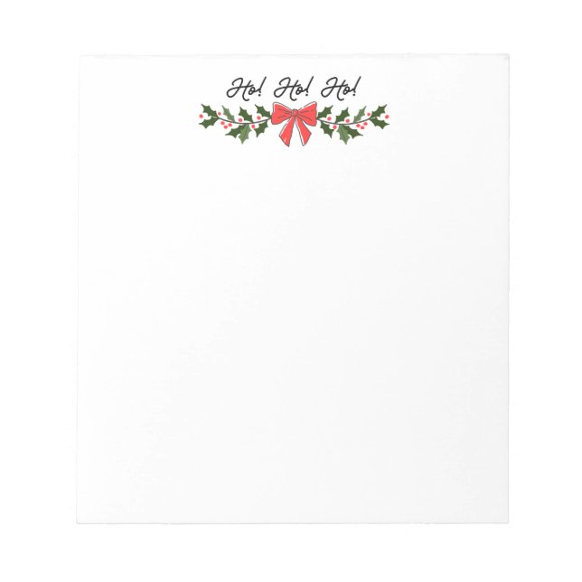 Ho! Ho! Ho! Christmas Notepad (Front)