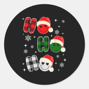 Ho Ho Ho Christmas Pajama For Kids Men Women Xmas  Classic Round Sticker