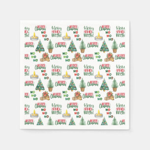 HO HO HO Christmas paper napkins for party
