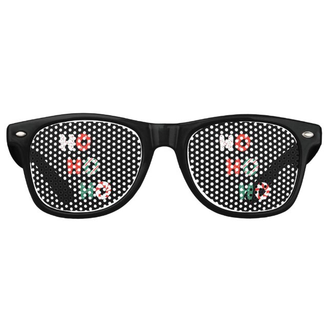 Ho Ho Ho Christmas Party Retro Sunglasses (Front)