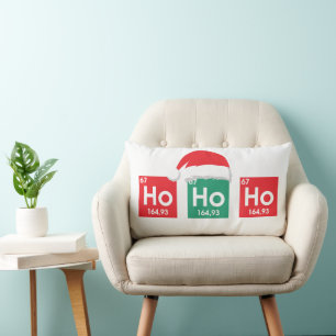 Ho Ho Ho   Christmas Periodic Table Nerd Humour Lumbar Pillow