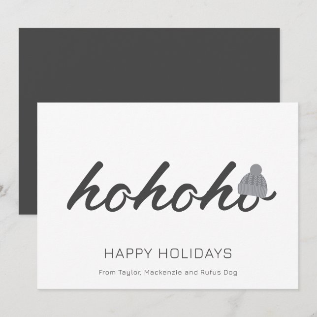Ho Ho Ho Christmas Personalized Holiday Card (Front/Back)