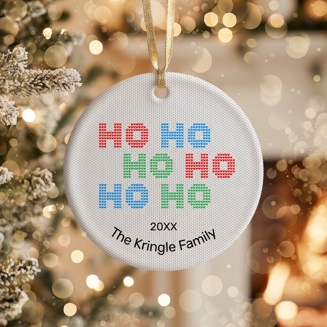 Ho Ho Ho Christmas Photo Ceramic Ornament (Creator Uploaded)