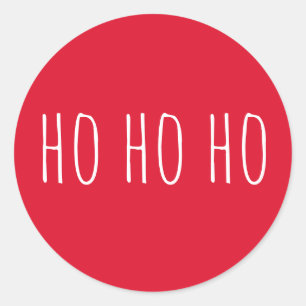Ho Ho Ho Christmas   Red Cozy Holiday Santa Claus Classic Round Sticker