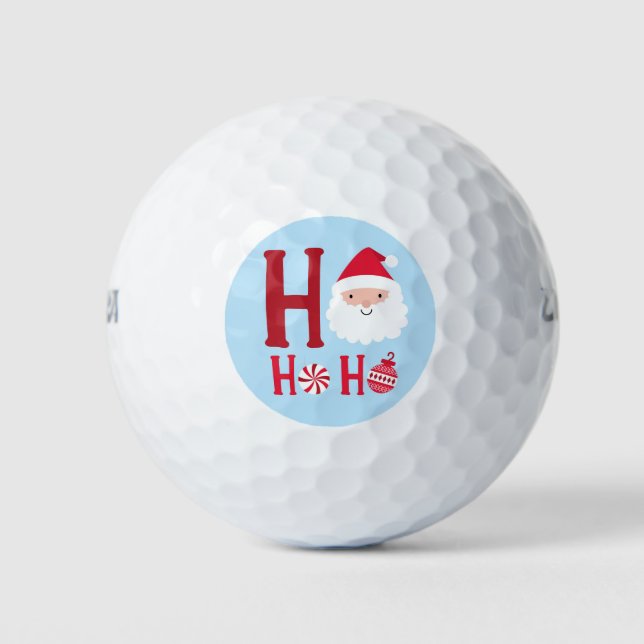Ho Ho Ho Christmas Santa Golf Balls (Front)