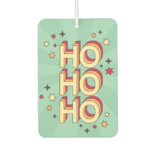 Ho ho ho christmas seasonal text and stars air freshener