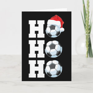 Ho Ho Ho Christmas Soccer Byll Santa Hat Funny Soc Card