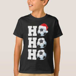Ho Ho Ho Christmas Soccer Byll Santa Hat Funny Soc T-Shirt