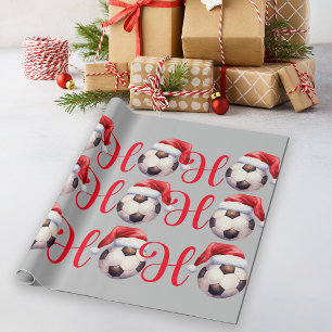 Ho Ho Ho Christmas Soccer / Football Wrapping Paper