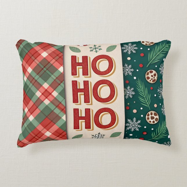  Ho Ho Ho Christmas Throw Pillow (Front)