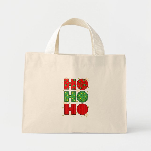 HO HO HO Christmas Tiny Tote Bag (Front)
